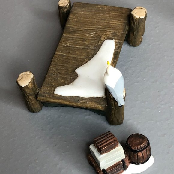 Pacific Rim Christmas Villag Accessor Boardwalk Dock Sea Captain Seagull Barrels - Picture 7 of 16